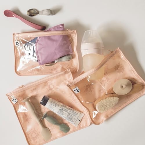 Tiny Twinkle Diaper Bag Organizing Pouches|3 Pack Mess-Proof Clear Front Travel - Image 2