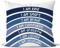 QIYUHOY Navy Boho Rainbow Classroom Throw Pillow Covers, 18x18 Inch by QIYUHOY