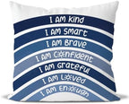 QIYUHOY Navy Boho Rainbow Classroom Throw Pillow Covers, 18x18 Inch by QIYUHOY