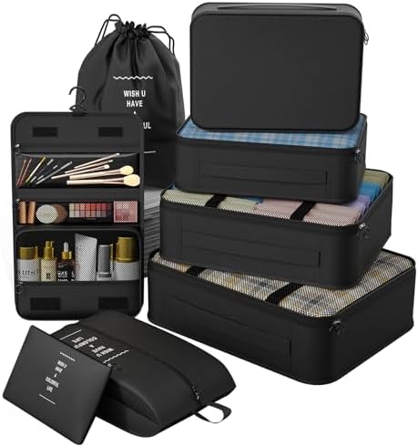 8 Set Packing Cubes for Travel, Suitcase Organizer Bags for Luggage by Unknown