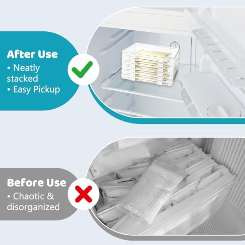 12 Pcs Clear Flat Breast Milk Freezer Storage Organizer, Space Saving - Image 4