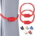 BEL AVENIR Magnetic Jute Curtain Tiebacks 2 Pack Hand-Woven Curtain Ties by BELAVENIR