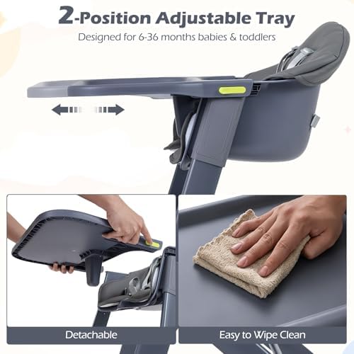 BABY JOY Baby High Chair, Body Washable Highchair - Image 2