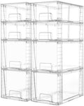 Vtopmart Clear Stackable Storage Drawers, 8 Pack Mixed Organizer Set by Vtopmart