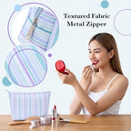 Huhumy 2 Pcs Makeup Bag Set for Women, Color Stripe - Image 4