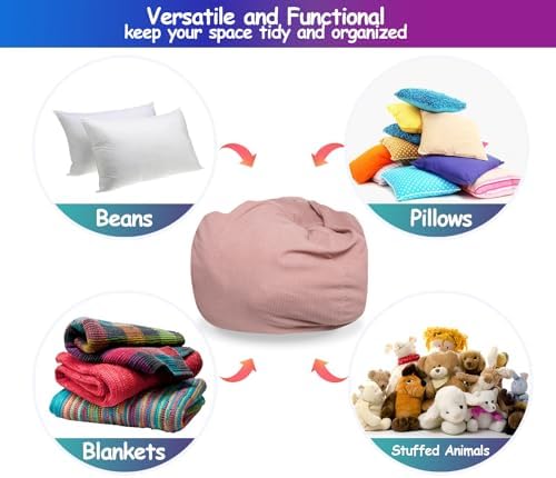 Bean Bag Cover for Organizing Plush Memory Foam Stuffed Animal Bean Bag Storage - Image 7