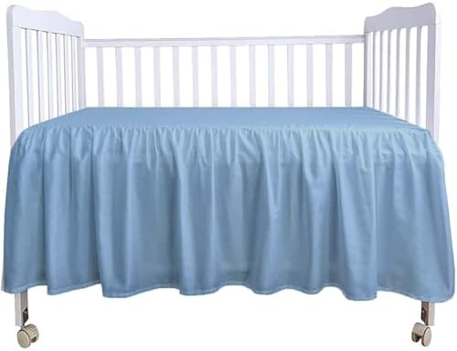 Crib Bed Skirt 28” x 52” with 14” Drop – Split Corners Dust Ruffle, Microfiber - Image 2