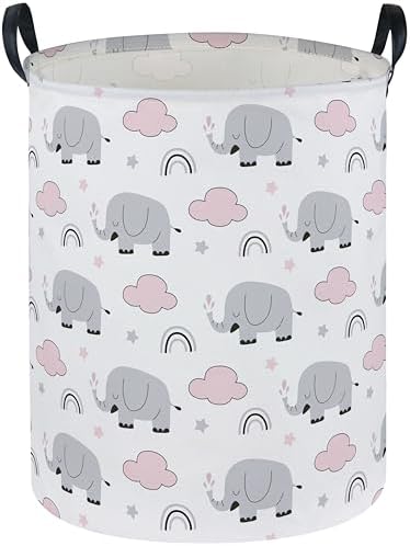 Essme Kids Laundry Basket, Elephant Hamper Collapsible Canvas Waterproof by ESSME
