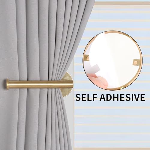 Groleca 2 Pack Curtain Holdbacks No Drill Self-Adhesive/Screw-in Curtain - Image 3