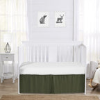 Sweet Jojo Designs Dark Green Boy Baby Crib Bed Skirt Nursery Dust Ruffle - Image 2