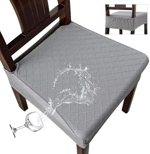 Genina Waterproof Chair Covers for Dining Room, Light Gray by Genina