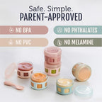 Ello Clean Start 4oz Glass Baby Food Storage Containers, 6 Pack, Sunny Shore - Image 3