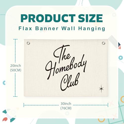 Lacama The Homebody Club Flags Banner, Trendy College Dorm Bedroom Wall Art - Image 7