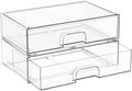 2 Pack Acrylic Drawer Organizer, 12.2''W Clear Stackable Storage Drawers by Yieach