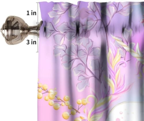 Fantasy Unicorn Valance Curtain, Fairy Tale Flowers Pink Blue Purple Rainbow - Image 3