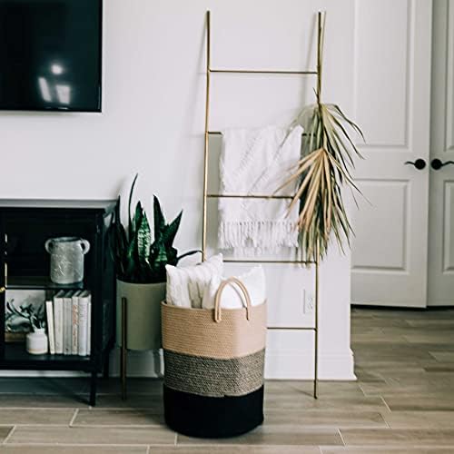 OrganiHaus Tall Cotton Rope Laundry Basket & Hamper, Blanket Storage 52L - Image 3