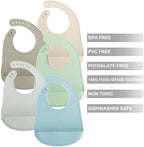 PandaEar 5 Pack Waterproof Silicone Baby Bibs| Super Thin Light Weight Feeding - Image 3