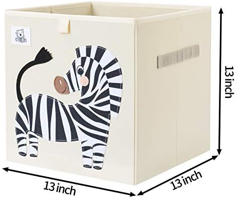 13 Inch Animal Cube Storage Bins, Foldable Fabric Kids Toy Box & Toy Chest - Image 2