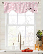 Pink Valentine's Day Blackout Tie Up Valance Curtains - Image 2