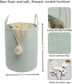 XUANGUO Cotton Rope Laundry Basket Hamper - Image 2
