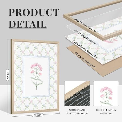 Wildflower Nursery Wall Art Decor Baby Girl Room Canvas Prints Pastel Floral - Image 2