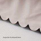Shunjie.Home Scallop Edge Crib Skirt Ivory, 100% Egyptian Cotton 400 Thread - Image 2