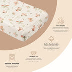 Crane Baby Changing Pad Cover, 100% Cotton Sateen Exterior, Fits Standard 16" x - Image 2