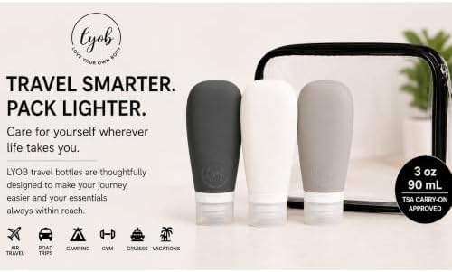 Travel Bottles for Toiletries, TSA Approved 3oz Leak Proof Silicone Refillable - Image 3