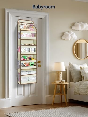 Yecaye 5 Tier Over the Door Organizer, Swing-proof Door Organizer Hanging - Image 6
