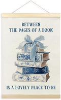 TLESKE Chinoiserie Book Bow Wall Art Poster, Bookish Wall Decor by Unknown