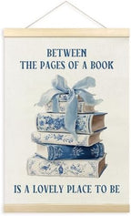 TLESKE Chinoiserie Book Bow Wall Art Poster, Bookish Wall Decor by Unknown