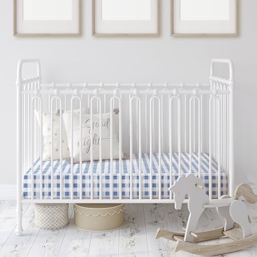 Peryiter 4 Pack Crib Sheets for Baby 52'' X 28" Blue Bow Crib Sheet - Image 6