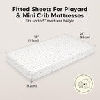 2-Pack Mini Crib Sheets Fitted, 38x26 Pack N Play Mattress Sheets - Image 3