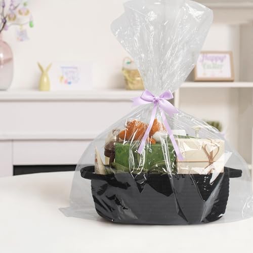 MEGASKET Black Woven Basket, 13” x 9” x 5” Cute Dog Toy Basket, Soft Cotton - Image 3