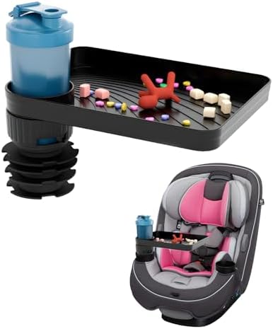 SEVEN SPARTA Car Seat Tray for Kids Fit 3.1"-3.5"Cup Holders for Snack by SevenSparta