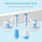 Ariseno 7-in-1 Baby Bottle Brush Set, Nylon & Silicone Bottle Brush - Image 5