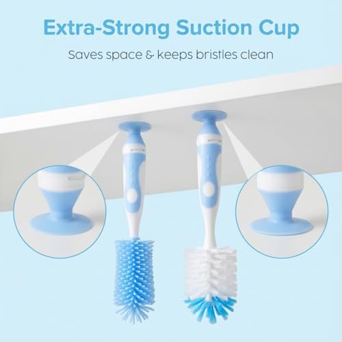 Ariseno 7-in-1 Baby Bottle Brush Set, Nylon & Silicone Bottle Brush - Image 5
