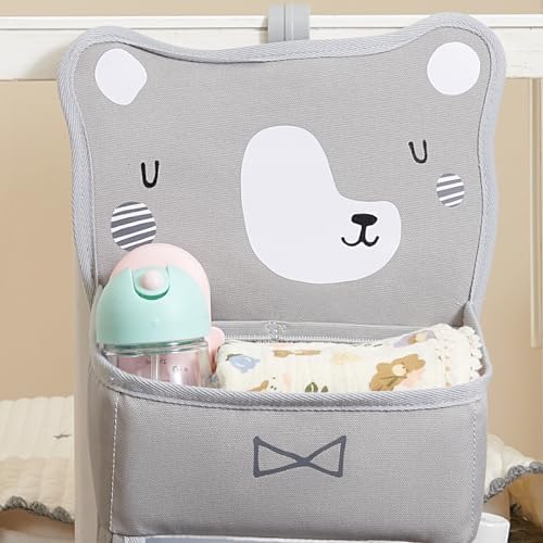 SUNVENO Hanging Diaper Caddy for Crib, Baby Diaper Stacker and Nursery Organizer - Image 4