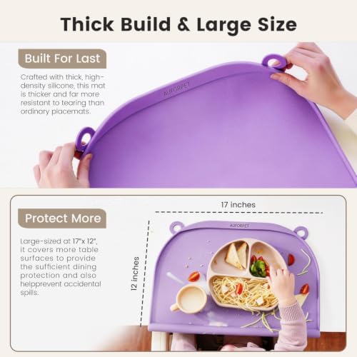 Large Silicone Placemat, Raised Edge Leakproof, Non-Slip - Image 4