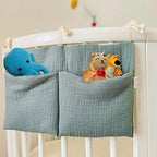 Surakey Baby Crib Pocket with Straps Hanging Baby Diaper Caddy Organizer - Image 3