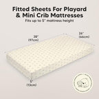 2pk Mini Crib Sheets Fitted 38x26 Pack N Play Mattress Sheet - Image 3