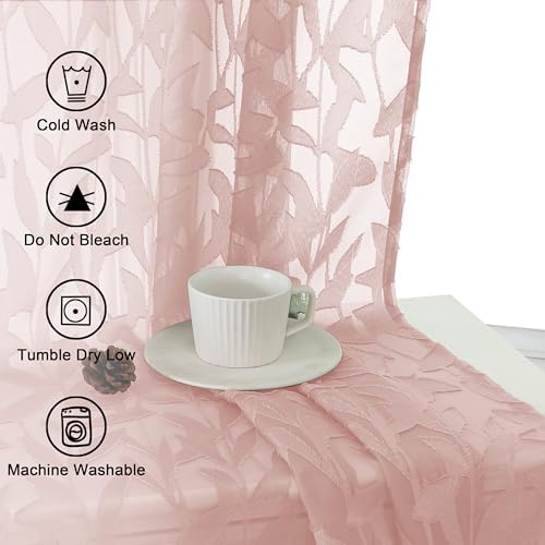 Lecloud Leia Blush Pink Sheer Curtains - Image 7