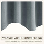 StangH Stone Blue Velvet Window Valance Scalloped 52x18 Inch, 1 Panel - Image 5