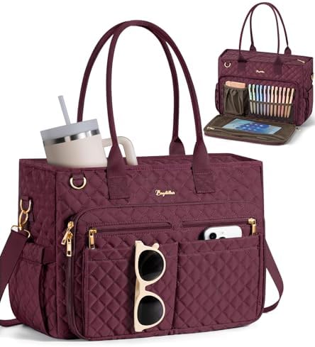 Bagstellar Teacher Tote Bag for Women, 15.6" Laptop Work Tote Computer Bag by Bagstellar
