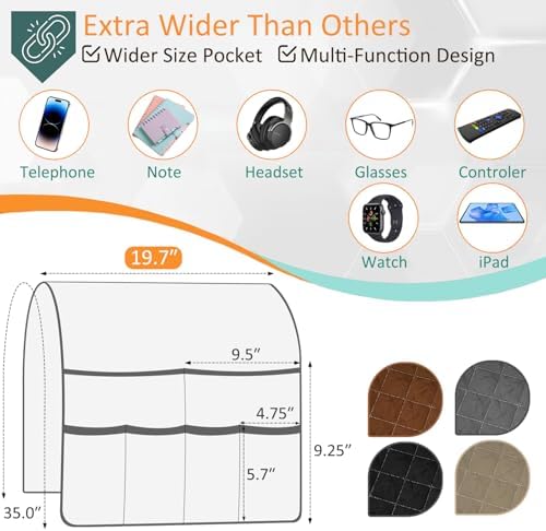 Remote Control Holder for Recliner Armchair Caddy Couch Armrest Organizer - Image 2