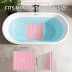 Anti-Slip Bathtub Shower Mat 21×21 Inch Opaque Pink - Image 4