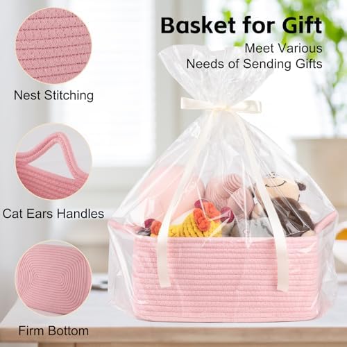 OIAHOMY Woven Basket, Gift Basket Empty - Image 3