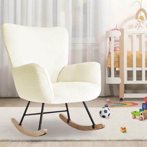 Nursery Rocking Chair Cover Stretch Glider Chair Covers Jacquard Modern Reading - Image 2