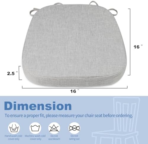 BUYUE Thickened 2.5" Dining Chair Cushions Set of 6, U-Shape High Density Foam - Image 3