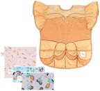 Bumkins Disney Ruffle Apron Bib and 3-pack Snack Bags, Waterproof Fabric by Bumkins